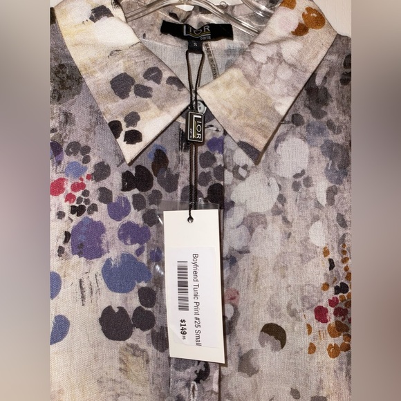 Collared tunic with paint splat like print - Picture 2 of 2